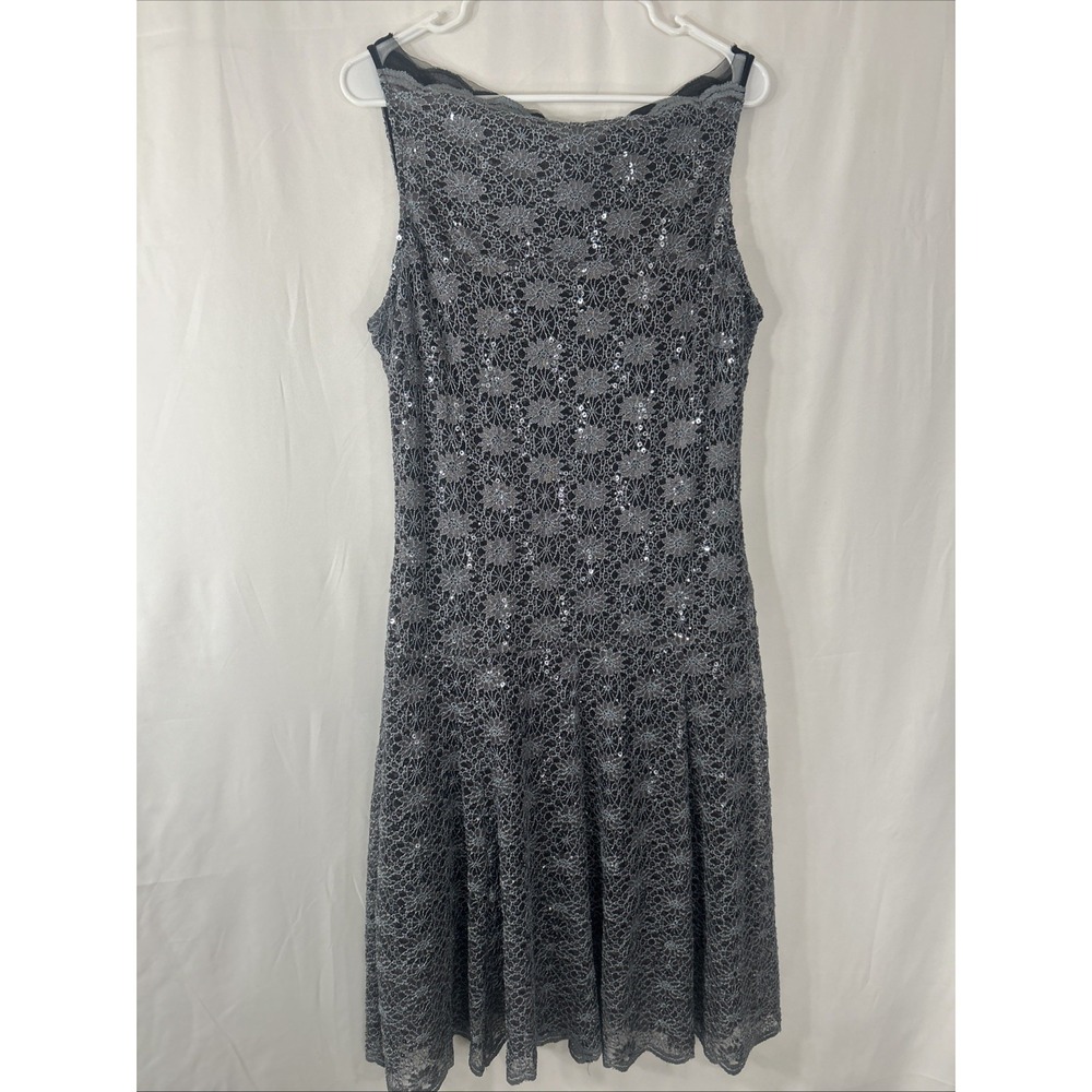 Elegant Grey/Silver Lace Dress